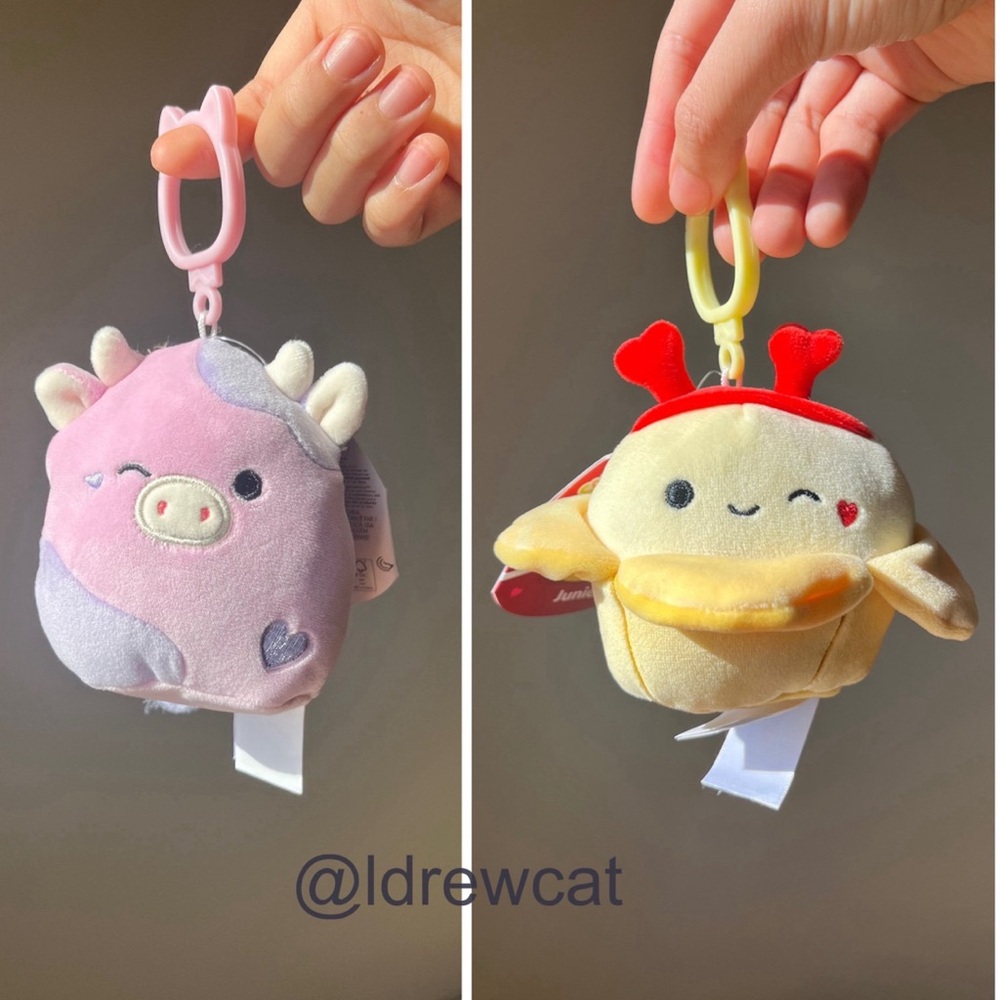 Squishmallows Clips Junie & Patty Valentine’s Day 2025 3.5” Plushes